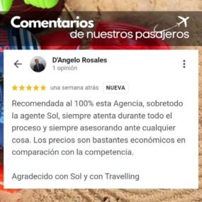 reseñas de pasajeros