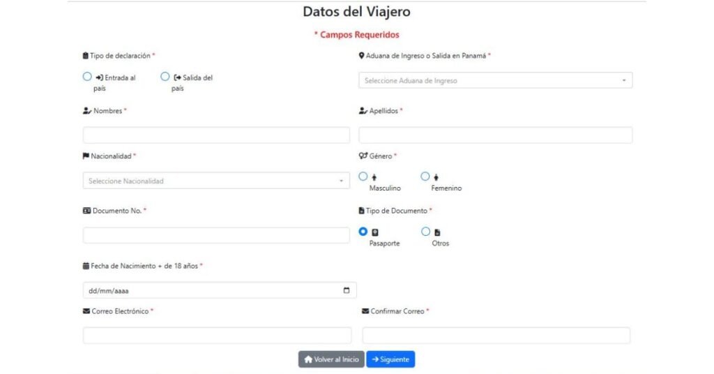 Declaración jurada del viajero Panamá Declaración jurada del viajero Panama