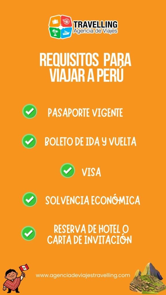 Requisitos para viajar a Perú documentos para viajar a peru