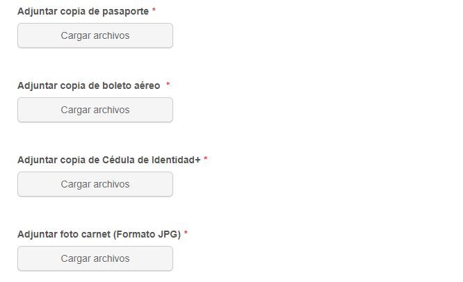 archivos qie debes adjuntar para docuemnto de viaje