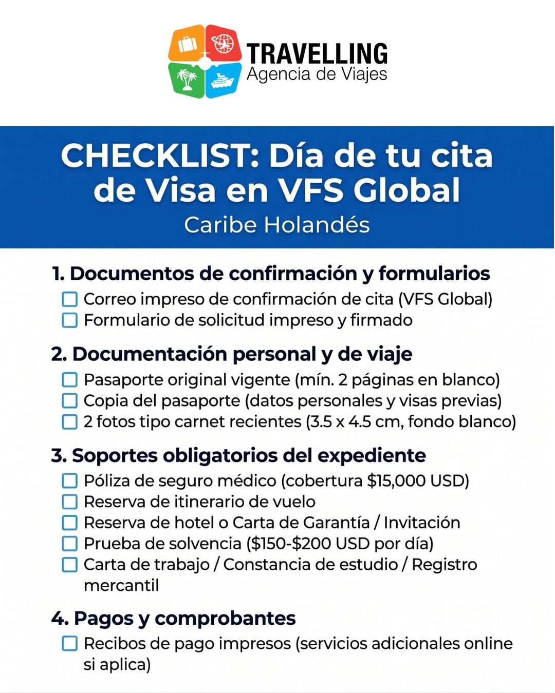 infografia caribe holandes checklist visa caribe holandes