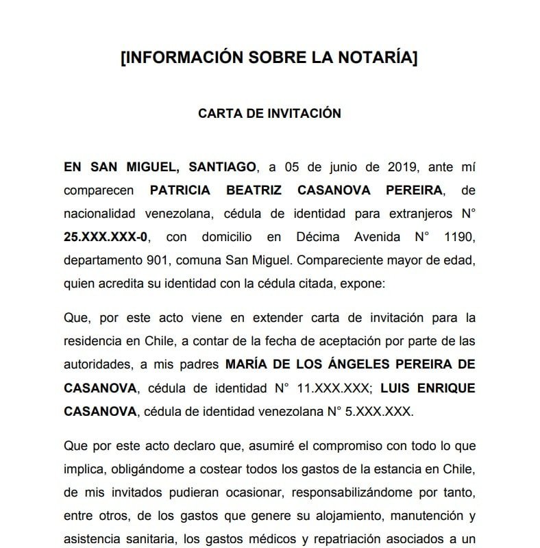 Arriba 32+ imagen modelo de carta de invitacion para españa