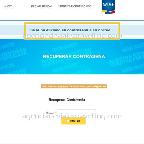 recuperación de usuario saime